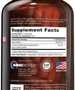 Myo-Inositol Plus & D-Chiro-Inositol | PCOS Supplement | Helps Promote Hormone Balance and Support Ovarian Function | Natural Fertility Supplements (120 Capsules) 21 71uqK9wtWL