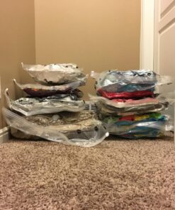 Home-Complete Vacuum Storage Bags- 15 Multi Size Space Saving Air Tight Compression Organizers for Closet Clutter, Clothes, Linens- Pump Included 15 PACK 31 71ur9WI6UpL