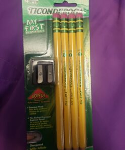 Ticonderoga My First Wood-Cased Pencils, Pre-Sharpened, 2 HB, With Sharpener, Yellow, 4 Count 4 Count w/ Sharpener 24 71urTg ml0L