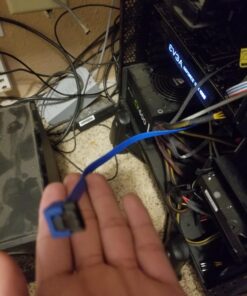 Monoprice SATA III 6.0 Gbps Cable - With Locking Latch, 90-Degree Plug, 1.5 Feet, Blue 18in 1 Pack 14 71us5tjd0eL