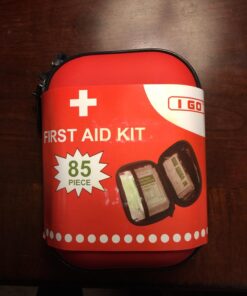 I GO 85 Pieces Hard Shell Mini Compact First Aid Kit, Small Personal Emergency Survival Kit for Travel Hiking Camping Backpacking Hunting Marine Car Red 58 71utWQeVGJL