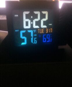 La Crosse Technology 616-146 Color Projection Alarm Clock with Outdoor temperature & Charging USB port Alarm Clocks 49 71utWWfWBML