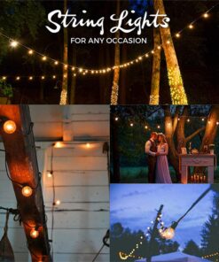 SUNSGNE 50ft Outdoor Globe String Lights G40 Patio String Lights with 53 Bulbs Connectable Commercial Hanging Lights for Christmas Patio House Backyard Balcony Party Wedding Decor, Black 50 Ft 19 71utZcqRZxL