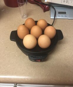 Hamilton Beach Electric Hard Boiled Egg Cooker, 3-in-1: Boiled Egg Cooker, Poacher & Omelet Maker, Can Hold 7 Eggs, Black with Silver Knob (25500) 38 71uuJjwHGvL 2