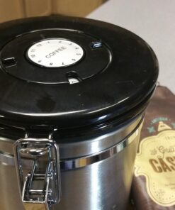 Coffee Gator Stainless Steel Canister - Medium 16oz, Silver Coffee Grounds and Beans Container with Date-Tracker, CO2-Release Valve, and Measuring Scoop - Ideal Coffee Lovers Gifts for Her - 2 Pack Travel Silver 50 71uuVfuGTuL