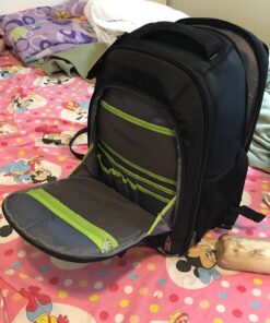 Evecase Large DSLR Camera/Laptop Travel Backpack Bag w/Rain Cover for Mirrorless, 4/3 Micro Four Third, Compact, Interchangeable Lens Digital Camera 18*12*8 inch Black 73 71uv4PpTn3L