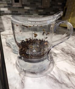 GROSCHE 17.7oz BPA-Free Tea Infuser Teapot with Drip-Free, Easy Clean Design 17.7 fl oz Clear 58 71uvthTxlpL