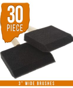 Alternative view of US Art Supply 3 inch Foam Sponge Wood Handle Paint Brush Set (Super Value Pack of 30 Brushes) - Lightweight, Durable and Great for Acrylics, Stains, Varnishes, Crafts, Art