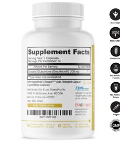Alternative view of S-Acetyl Glutathione GOLD - 120 DRcaps "Acid-Resistant" | 100mg Per Capsule | Patented Acetylated Form of Glutathione (Emothion®) | 2-4 Month Supply | ZERO Fillers/ Flow Agents | Pharmaceutical Grade 120 Count (Pack of 1)