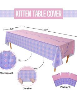 Blue Orchards Kitten Party Table Covers (Pack of 3) - 54"x108" XL - Cat Party Supplies, Kitty Birthday Party, Kitty Cat Party Decorations, Kitty Theme Birthday Party Supplies, Cat Paw Birthday Party 11 71ux3FNZgOL