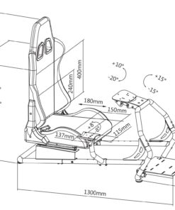 Conquer Racing Simulator Cockpit Driving Seat Reclinable with Gear Shifter Mount Grey 13 71uyENSZjRL