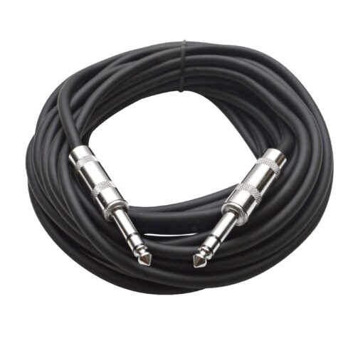 Seismic Audio Speakers TRS ¼” Patch Cable, 25 Foot Balanced Cord, Black 25 feet