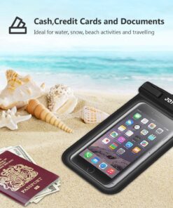 JOTO Waterproof Pouch Cellphone Dry Bag Case for iPhone 11 Pro Max Xs Max XR X 8 7 6S Plus SE, Galaxy S20 Ultra S20+ S10 Plus S10e S9 Plus S8/Note 10+ 9, Pixel 4 XL up to 6.9" -Black Black 31 71uz 30OH6L