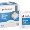 Dealmed Sterile Gauze Pads – 100 Count, 4’’ x 4’’ Disposable and Individually Wrapped Gauze Pads, Wound Care Product for First Aid Kit and Medical Facilities 4x4 Inch (Pack of 100) 2 71uz4YSwOhL