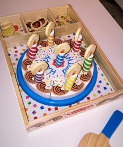 Melissa & Doug Birthday Party Cake - Wooden Play Food With Mix-n-Match Toppings and 7 Candles 30 71uz8x4KuFL