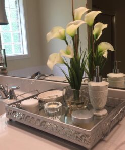 Alternative view of Nearly Natural 1118-CR Calla Lilly Liquid Illusion Silk Flower Arrangement, Cream,6.75" x 6.75" x 22.5"