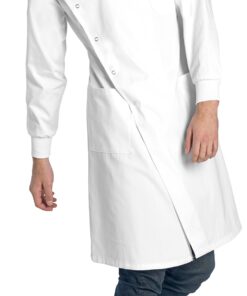 Dr. James Professional Lab Coat Howie Style Classic Fit Mandarin Collar Cuffed Sleeves Unisex White 43 Inch Length Large 12 71v OZVaYBL
