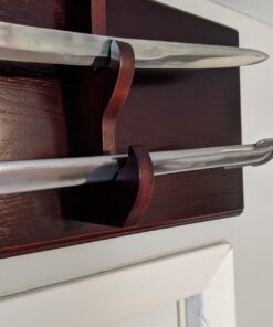 Sword/Saber Display Plaque Rack Holder Wall Rack, Alternative to Display Case Mahogany 33 71v pvrxnML