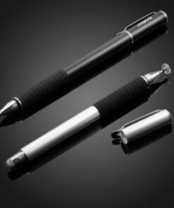 Alternative view of MEKO(2 Pcs)[2 in 1 Precision Series] Disc Stylus/Styli for All Touch Screen Devices Bundle with 4 Replaceable Disc Tips, 2 Replaceable Fiber Tips- (Black/Silver)