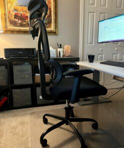 Winrise Office Chair Ergonomic Desk Chair, High Back Gaming Chair, Big and Tall Reclining Comfy Home Office Chair Lumbar Support Breathable Mesh Computer Chair Adjustable Armrests (Black) Black 42 71v1VEcI9NL