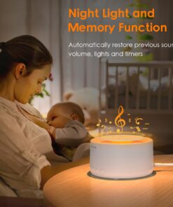 Sound Machine- STYFSCP White Noise Machine with 30 Natural Soothing Sounds 30 Level Volume Light 3 Timer Memory Function, Noise Machine Powered by AC or USB, Sleep Sound Machine for Adults Baby Kids 19 71v3YK11LoL
