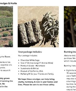 Alternative view of (Pack of 3)-New Age Smudges & Herbs -Premium Organic California White Sage Incense 4 Inches Long. Home Cleansing Incense,Fragrance,Meditation,Smudging Rituals.California Smudge Sticks Rituals -4 Inch White Sage - 3 Pack