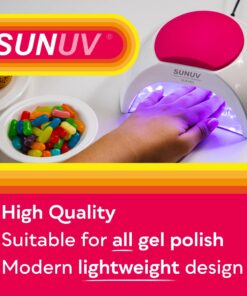 SUNUV SUN2C 48W UV Light for Nails, UV LED Nail Lamp with 4 Timer Settings, User-Friendly LED Nail Light Compatible with All Gel Types, Quick Drying Nail Dryer Pink 24 71v3cvU8vjL
