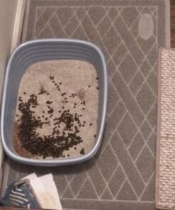 Pawkin Cat Litter Mat, Patented Design with Litter Lock Mesh, Extra Large, Durable, Easy to Clean, Soft, Fits Under Litter Box, Litter Free Floors, Gray X-Large (Pack of 1) 36 71v3dCtHAmL