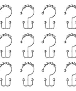 Maytex Shower Curtain Hooks, Shower Curtain Rings, Rust-Resistant Decorative Double Roller Glide Shower Hooks, Shower Rings for Bathroom Shower Rods, Curtains, Liners, Set of 12, Brushed Nickel 29 71v3jLNzmdL
