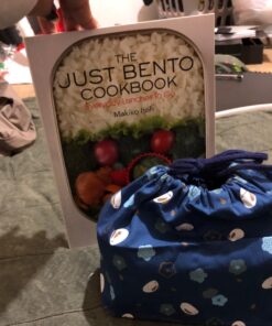 Japanese Traditional Rabbit Blossom Bento Box Set - Square 2 Tier Bento Box, Rice Ball Press, Bento Bag (Blue) 62 71v3nOyir4L