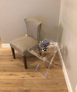 Designstyles Acrylic Folding Tray Table – Modern Chic Accent Desk - Kitchen and Bar Serving Table - Elegant Clear Design 36 71v4KCFmwlL
