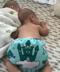 ALVABABY Baby Cloth Diapers 6 Pack with 12 Inserts One Size Adjustable Washable Reusable for Baby Girls and Boys 6DM26 04 Boy Color 26 50 71v56wOG68L