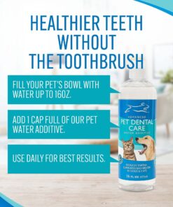 EBPP Advanced Pet Dental Care Water Additive - Premium Cat & Dog Dental Care and Dog Breath Freshener - No Brush Formula Tartar & Plaque Remover for Dogs Teeth 26 71v5K9bOrSL