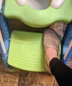 Potty Training Toilet Seat with Step Stool Ladder for Boys and Girls Baby Toddler Kid Children Toilet Training Seat Chair with Handles Padded Seat Non-Slip Wide Step (Blue Green) Blue+Green 58 71v5bgMHLyL