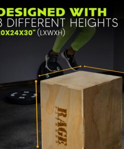 Alternative view of Rage Fitness 3 in 1 Wooden Plyo Box | 20"/ 24"/ 30" | Anti-Slip Plyometric Jump Box Perfect for Skipping, Jumping, Box Jump, Squats, Dips & More, Durable Step Up Box for Home Gym and Outdoor Workouts
