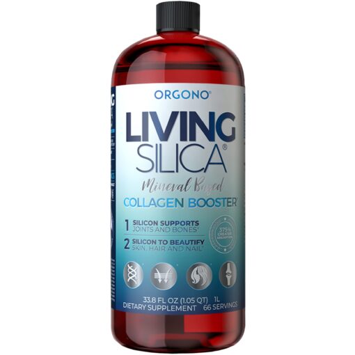 Orgono Living Silica Collagen Booster Liquid | Vegan Collagen Boosting Drink | Supports Healthy Collagen and Elastin Production for Joint & Bone Support, Glowing Skin, Strong Hair & Nails. 33.85 Fl Oz (Pack of 1)