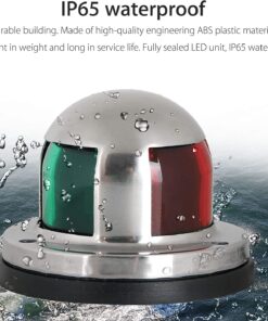 LED Boat Navigation Lights, 12V IP65 Waterproof Signal Lamp Red Green LED Navigation Warning Light for Boat Pontoon Yacht Skeeter-Stainless Steel Shell Green,Red 10 71v9fojIgvL