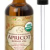 US Organic Apricot Kernel Oil, USDA Certified Organic,100% Pure & Natural, Cold Pressed Virgin, Unrefined in Amber Glass Bottle w/Glass Eyedropper for Easy Application (2 oz (Small)) 2 Fl Oz (Pack of 1) 42 71vBN0ODzeL