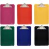 Amazon Basics Plastic Clipboards with Metal Clip, Pack of 6, Letter size, Assorted Classic 42 71vCzrxUAwL