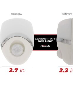 Amerelle Motion Sensor Night Light - LED Plug In Night Light With Sensor That Lights Up When It Auto Detects Motion - Wide 100 Degree Detection Zone - Ideal for Bathroom & Nursery - (73092CC) 1 27 71vDSMMHpoL
