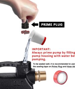 EXTRAUP 115Volt 1/2HP 1500 GPH Heavy Duty High Pressure Cast Iron Casing Water Transfer Utility Pump With Brass Connectors and Suction Strainer w/o switch 17 71vDVEfSPvL