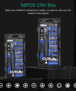 ORIA Precision Screwdriver Kit, 60 in 1 with 56 Bits Screwdriver Set, Magnetic Driver Kit with Flexible Shaft, Extension Rod for Mobile Phone, Smartphone, Game Console, Tablet, PC, Blue 32 71vE1n3ExL