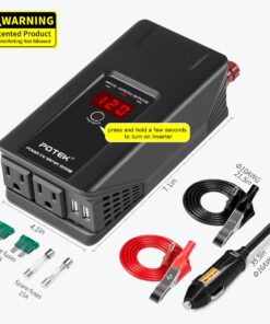 Potek 500w power inverter DC 12V to AC 110V Car Adapter with 2 5V/2A usb charging output 32 71vElEUUqnL