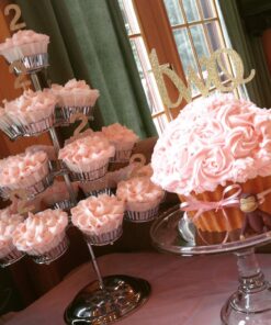 Handmade 2nd Birthday Cake Topper Decoration - Two - Double Sided Gold Glitter Stock 24 71vEvtet4L