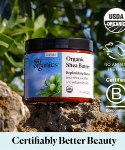 Sky Organics Organic Shea Butter for Body & Face USDA Certified Organic, 100% Raw & Unrefined to Soften, Smooth & Boost Radiance, 15 Ounce. 1 Pound (Pack of 1) 22 71vG1TUitOL