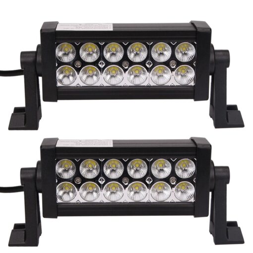 Led Light Bar, Senlips 2X 8 36W Flood Beam Offroad Light Bar Fog Light IP 67 Waterproof for Off-Road Vehicle, ATV, SUV, UTV, 4WD, Jeep, Boat- Black 18