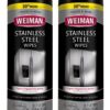 Weiman Stainless Steel Cleaner Wipes (2 Pack) Fingerprint Resistant, Removes Residue, Water Marks and Grease from Appliances - Works Great on Refrigerators, Dishwashers, Ovens, and Grills