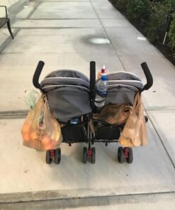 Dream On Me Volgo Twin Umbrella Stroller in Gray, Lightweight Double Stroller for Infant & Toddler, Compact Easy Fold, Large Storage Basket, Large and Adjustable Canopy 53 71vH19TWSuL 1