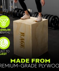 Rage Fitness 3 in 1 Wooden Plyo Box | 20"/ 24"/ 30" | Anti-Slip Plyometric Jump Box Perfect for Skipping, Jumping, Box Jump, Squats, Dips & More, Durable Step Up Box for Home Gym and Outdoor Workouts 12 71vH2F6kaJL