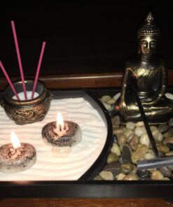 We pay your sales tax Tabletop Buddha Zen Garden Rock Sand Candle Holder Home/Office Decor Perfect Relaxing Gift Idea (Rock G16232) Rock G16232 22 71vHX7ikMEL
